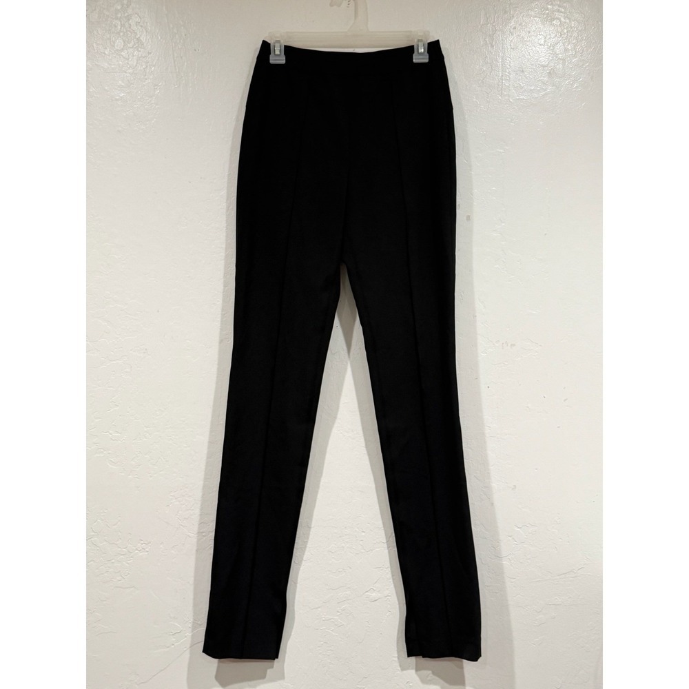 Helmut Lang Black Pintuck Slim Leg Pants Side Slit Ankle Trousers Size Medium - Picture 2 of 10